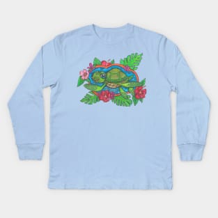 Cute Sea Turtle Kids Long Sleeve T-Shirt